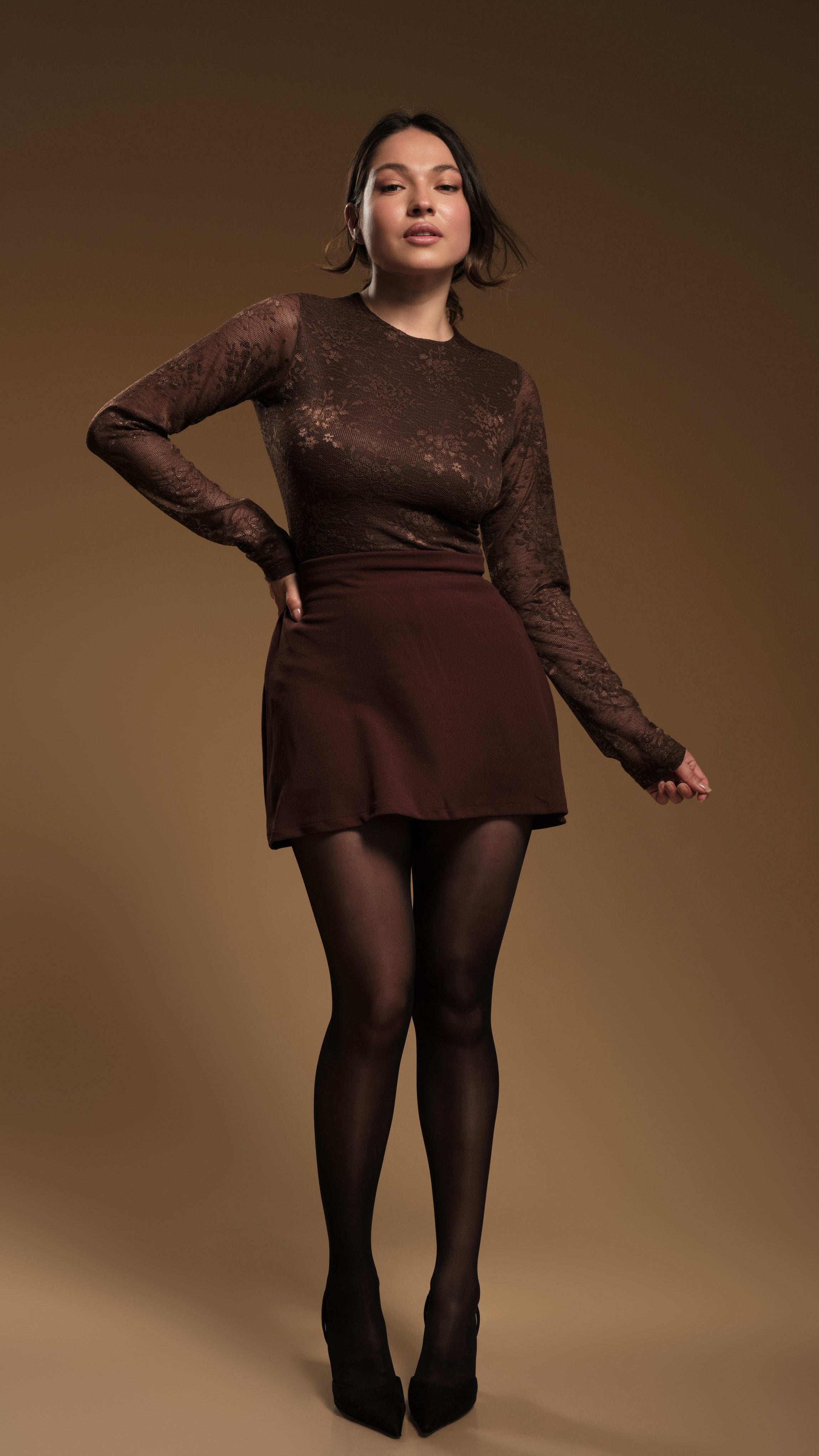 SHORT FALDA JULISSA CHOCOLATE - MISS LADY - 1