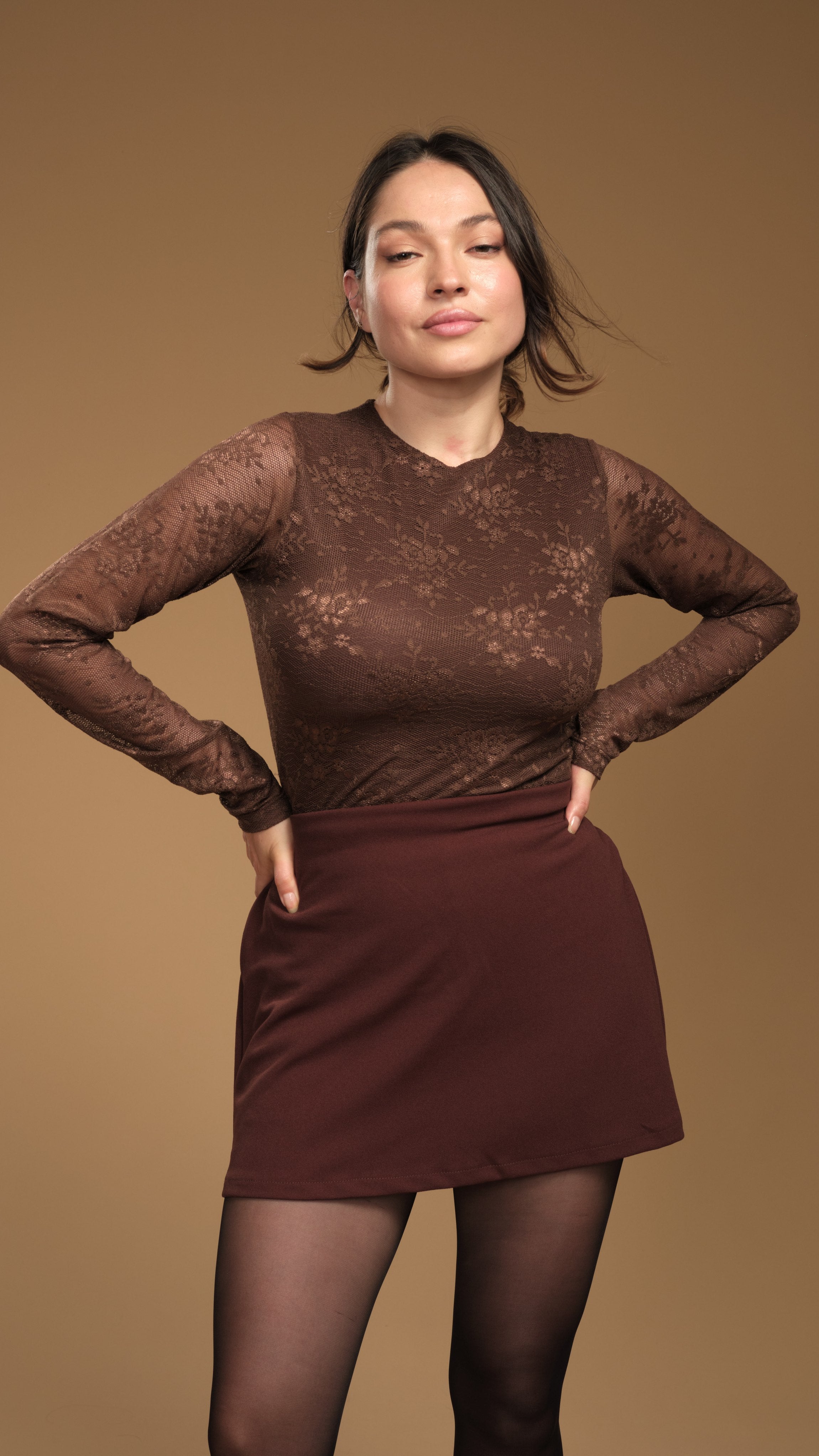 SHORT FALDA JULISSA CHOCOLATE - MISS LADY - 2