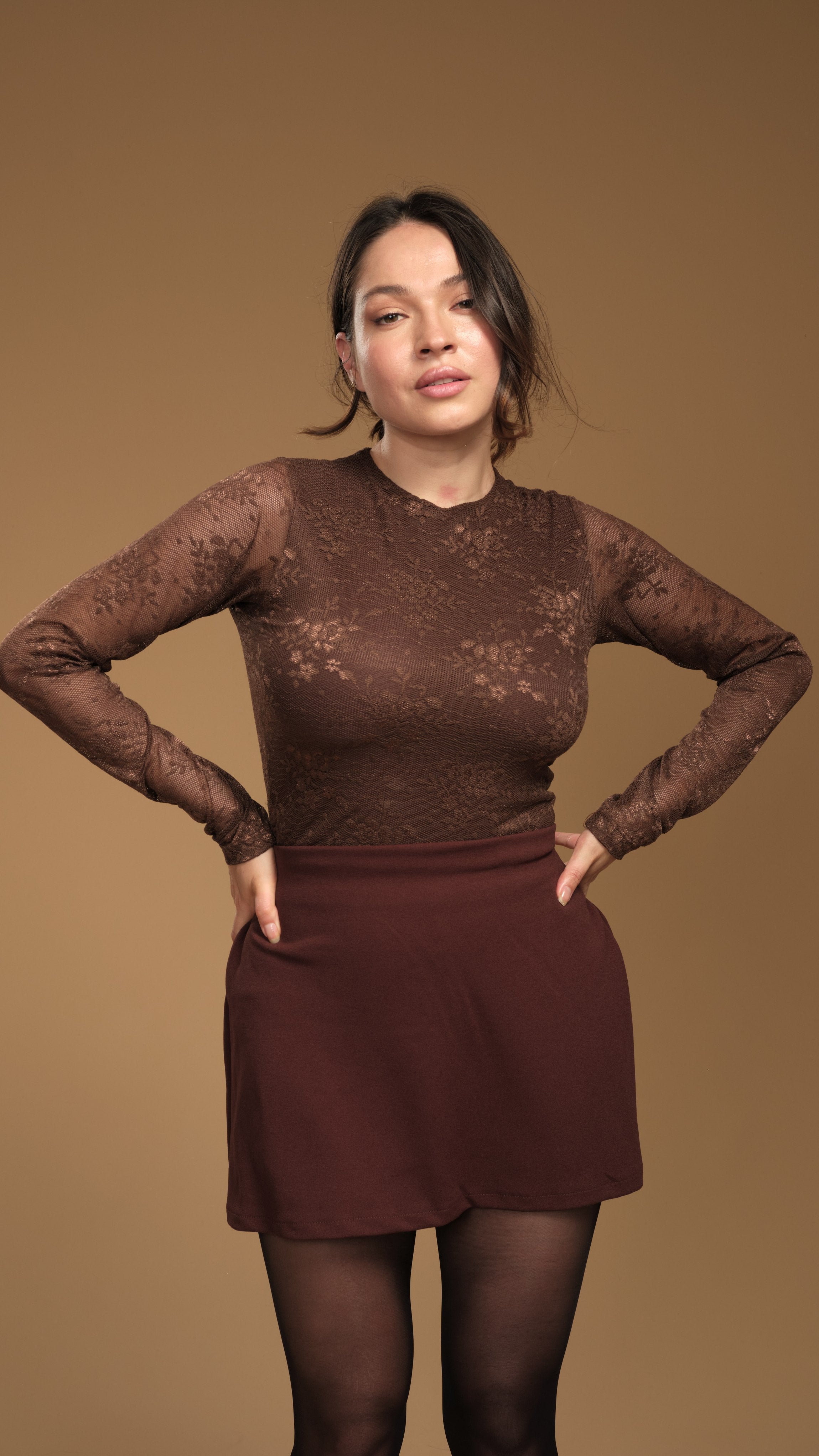 SHORT FALDA JULISSA CHOCOLATE - MISS LADY - 3