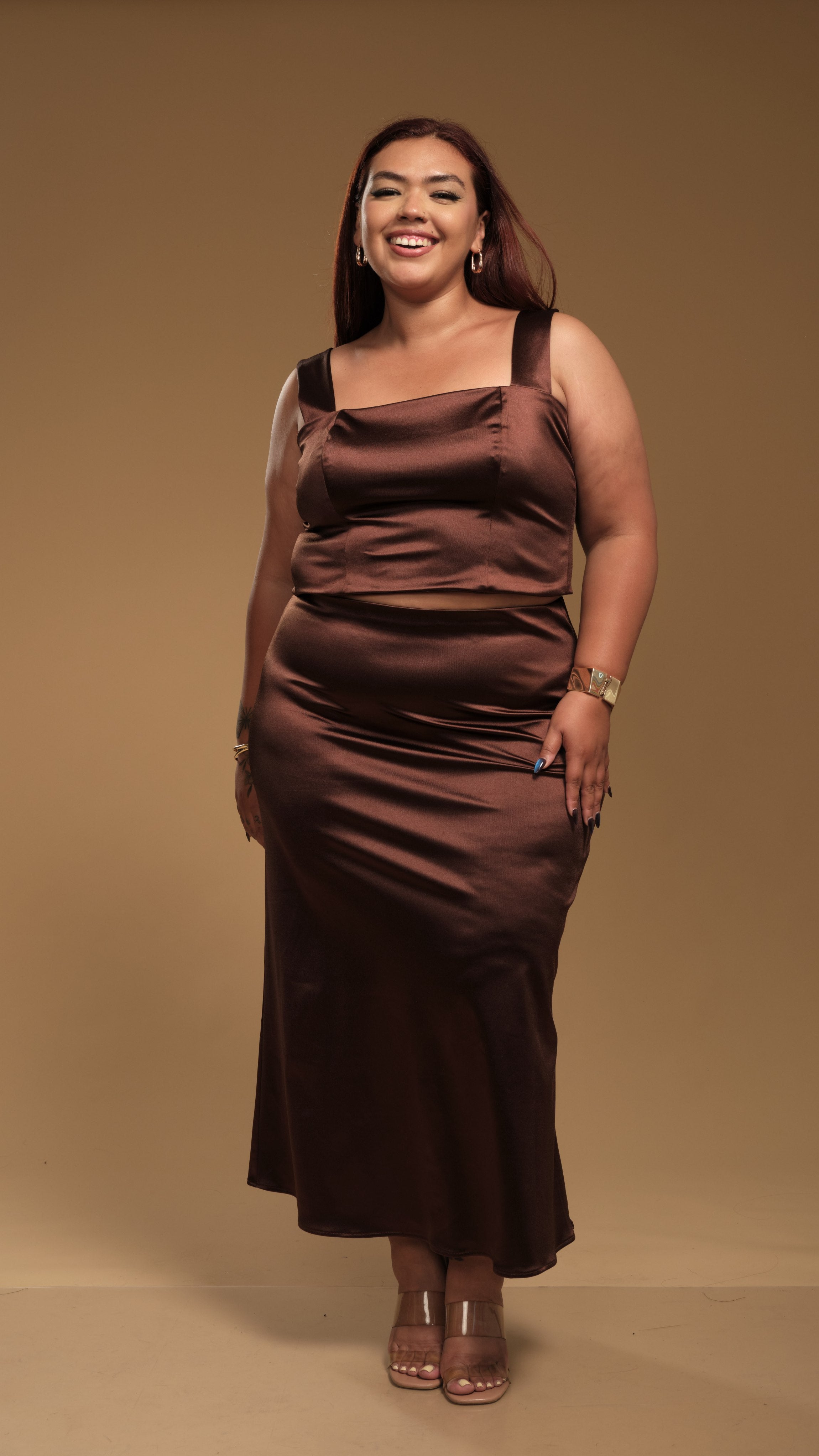CORSET SATIN CHOCOLATE - MISS LADY - 1