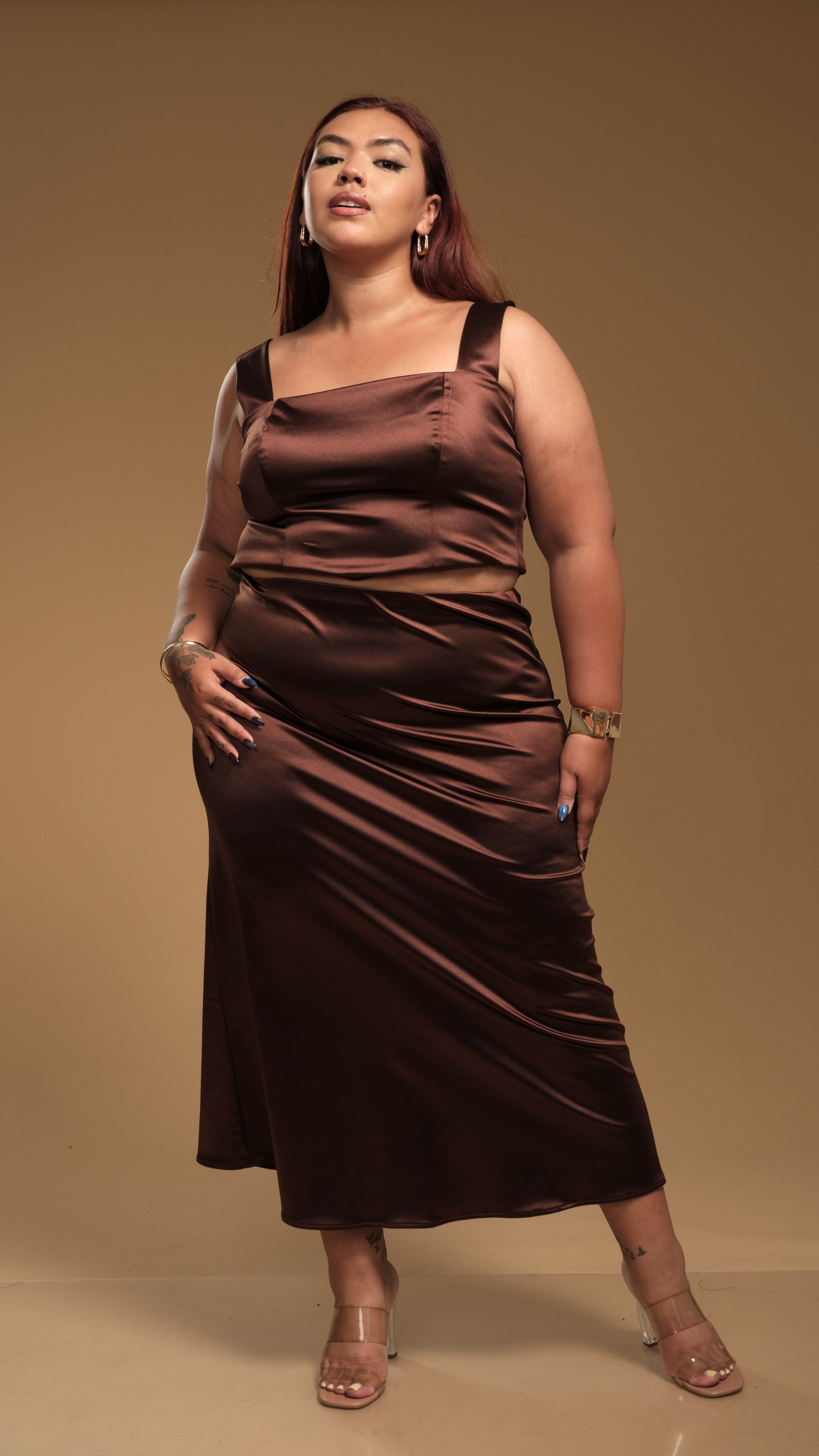 CORSET SATIN CHOCOLATE - MISS LADY - 2