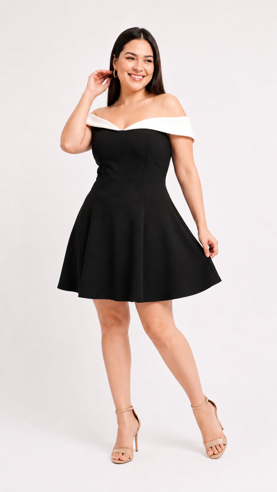 VESTIDO BI COLOR KORINA NEGRO - 2