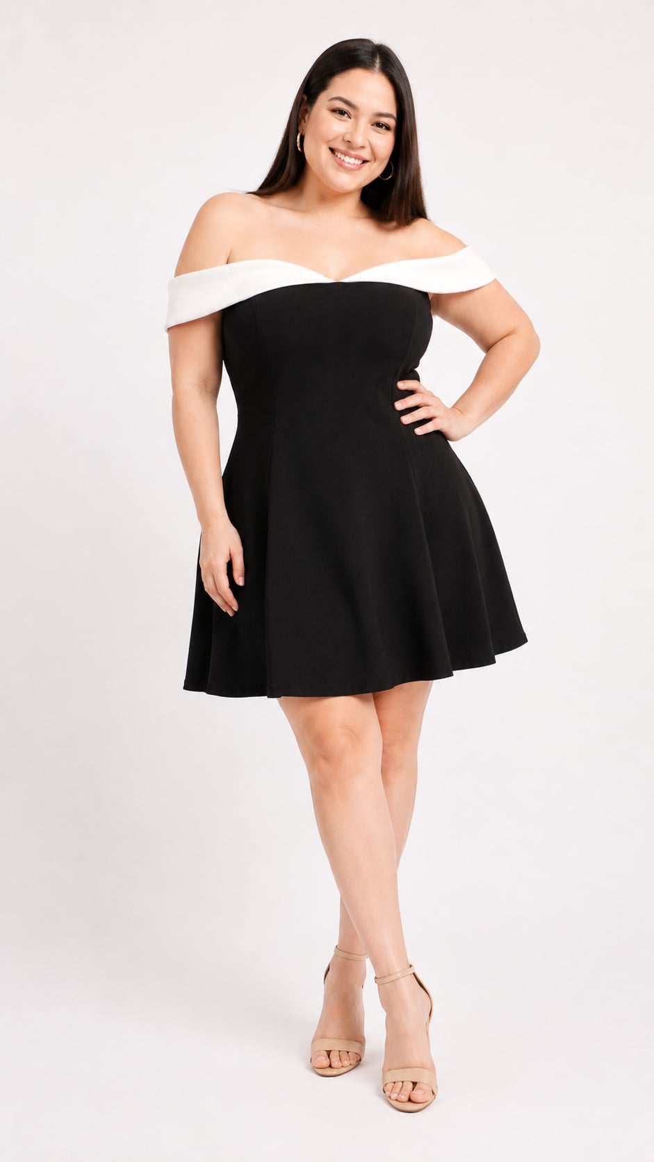 VESTIDO BI COLOR KORINA NEGRO - 3
