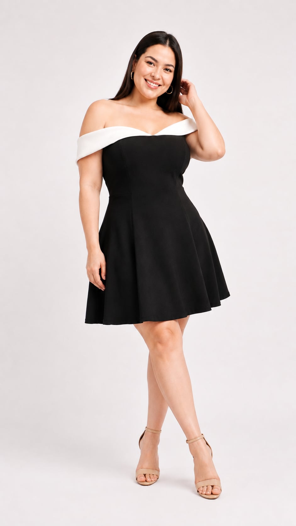 VESTIDO BI COLOR KORINA NEGRO - 5