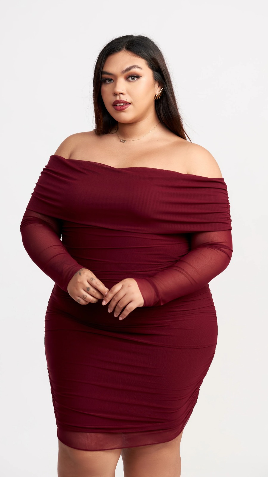 VESTIDO OFF SHOULDER JHOSELYN VINO - 2