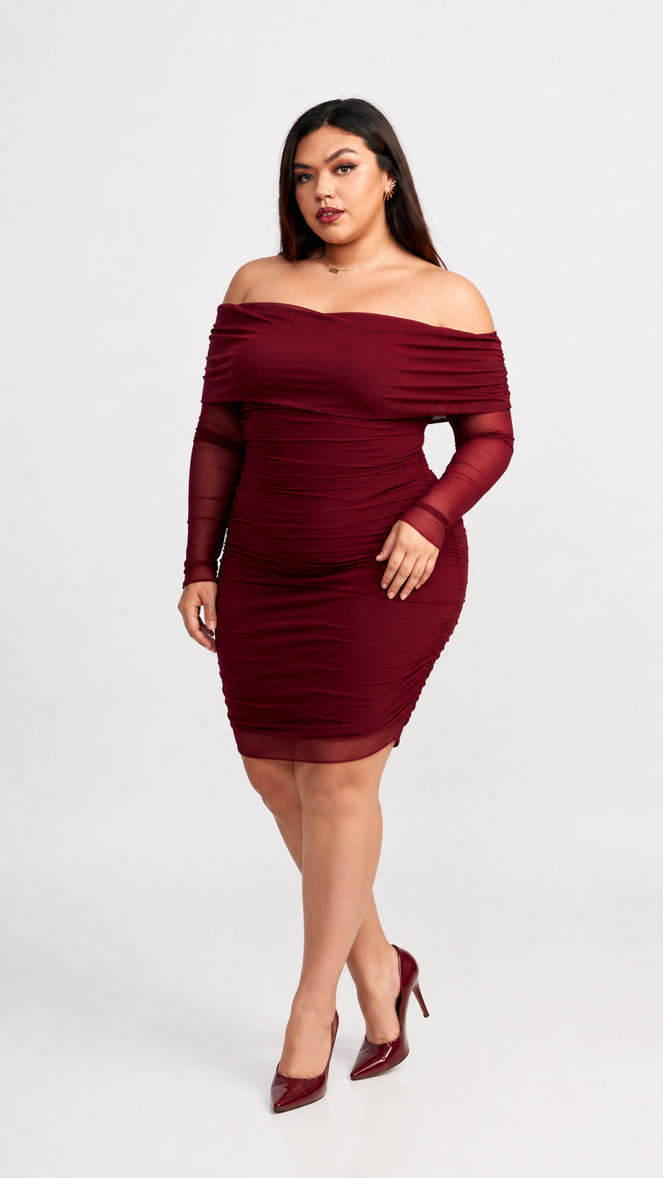 VESTIDO OFF SHOULDER JHOSELYN VINO - 3