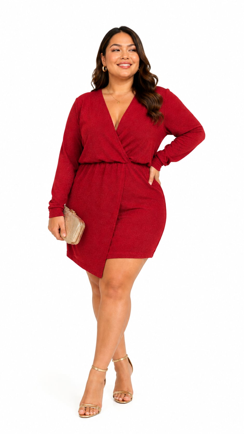 VESTIDO LAME DALILA COLOR ROJO - 2