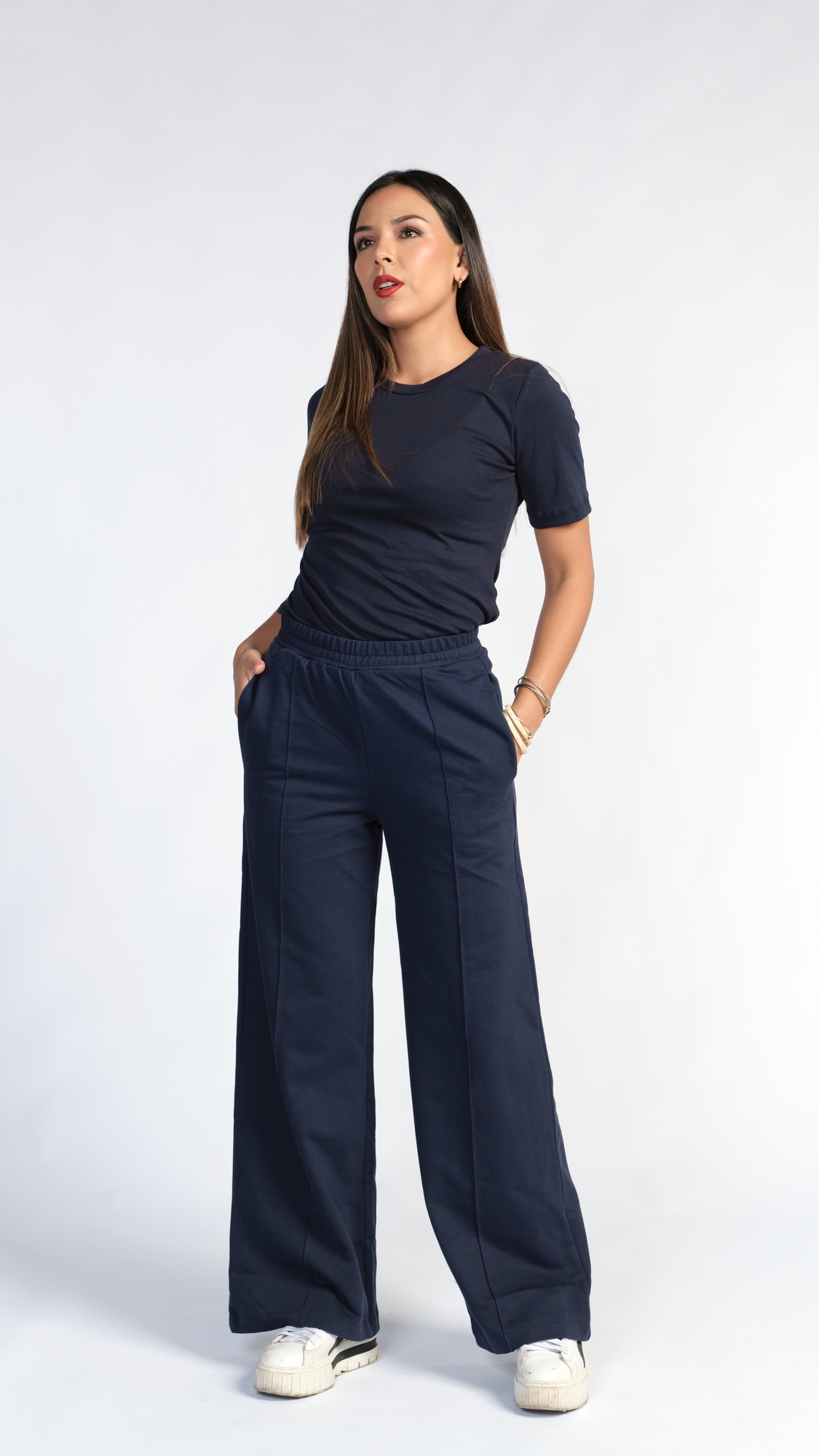 TOP BASICO DE GAMUZA AZUL NAVY - 3