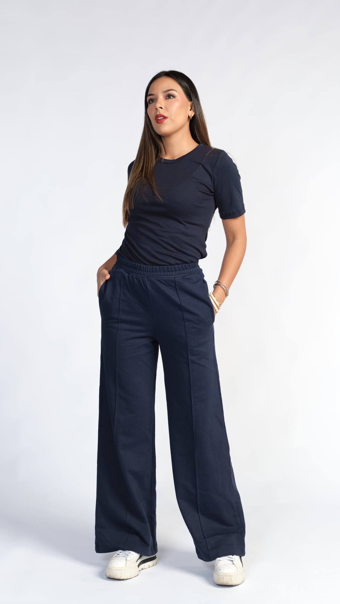 TOP BASICO DE GAMUZA AZUL NAVY - 3