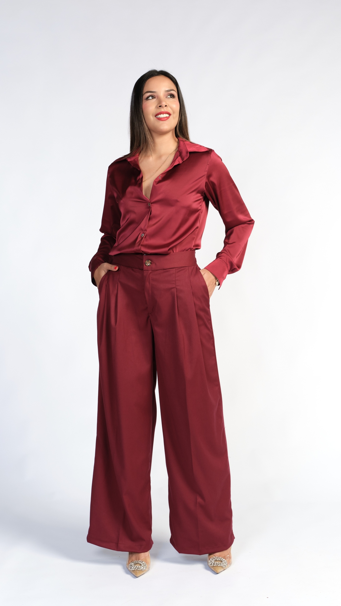 PANTALÓN FEMME VINO - 1