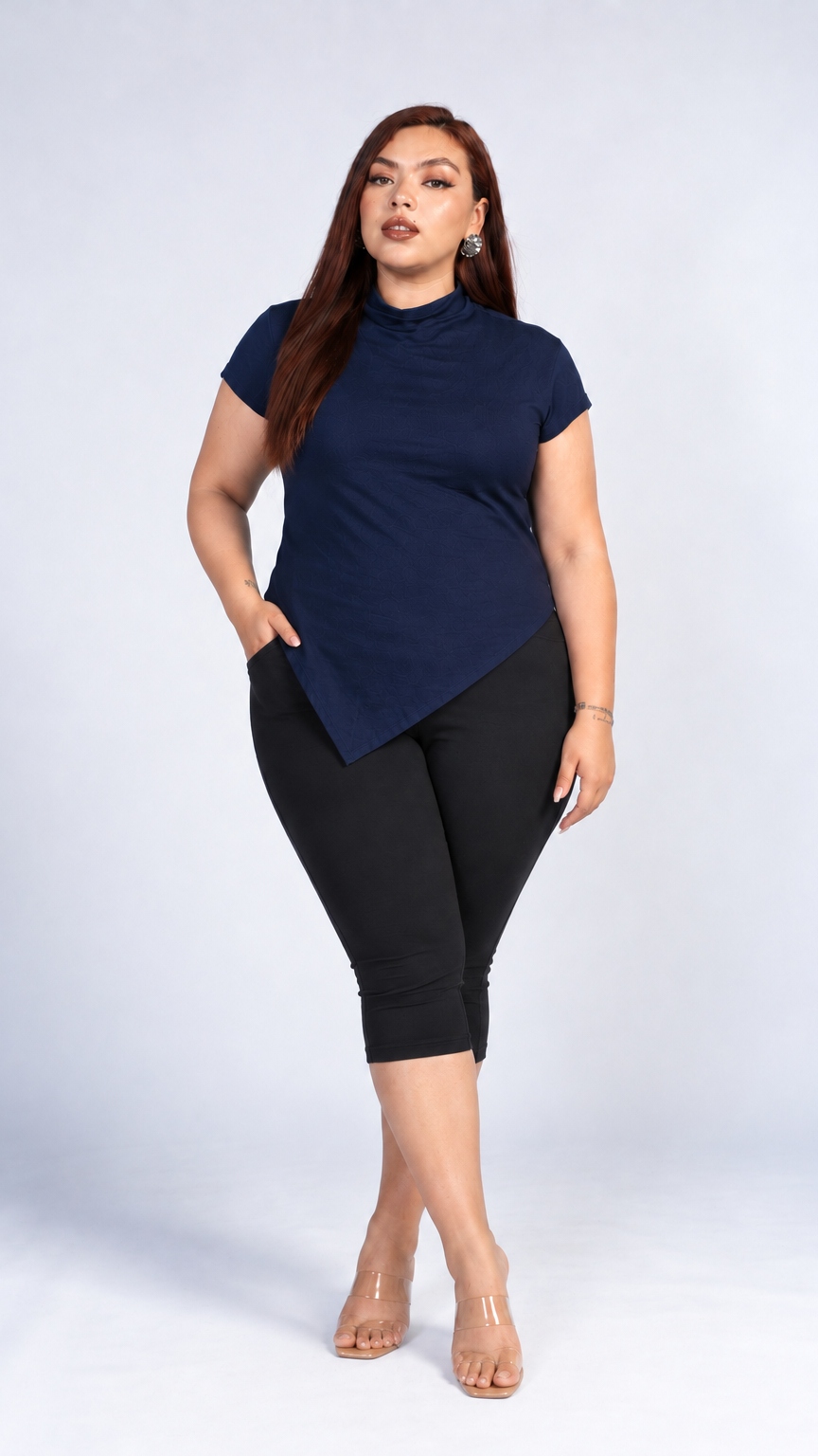 TOP ASIMÉTRICO LUXE AZUL NAVY - 2