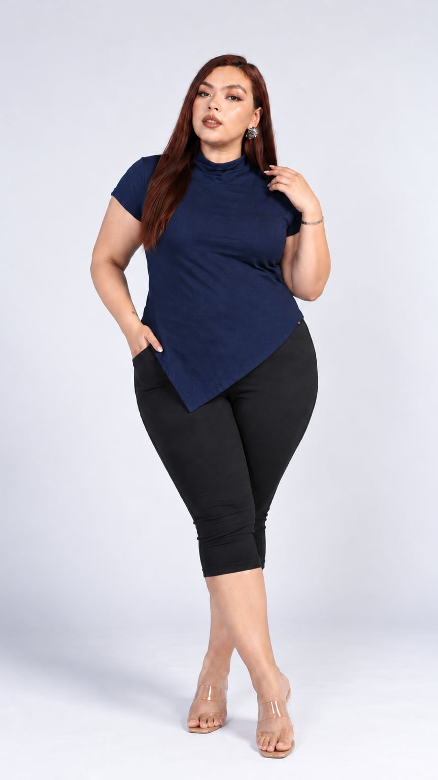 TOP ASIMÉTRICO LUXE AZUL NAVY - 3