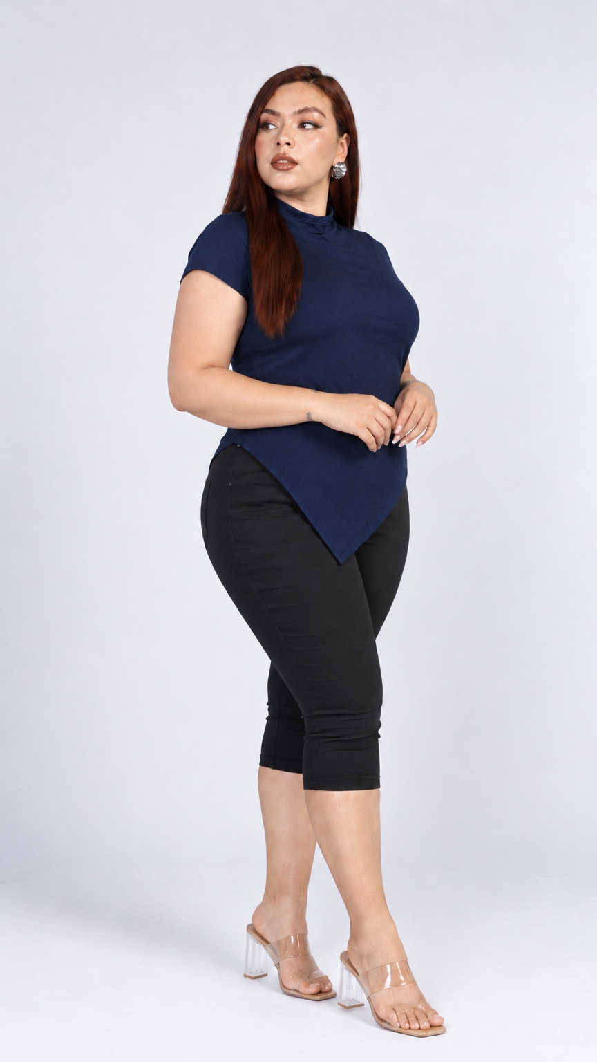 TOP ASIMÉTRICO LUXE AZUL NAVY - 4