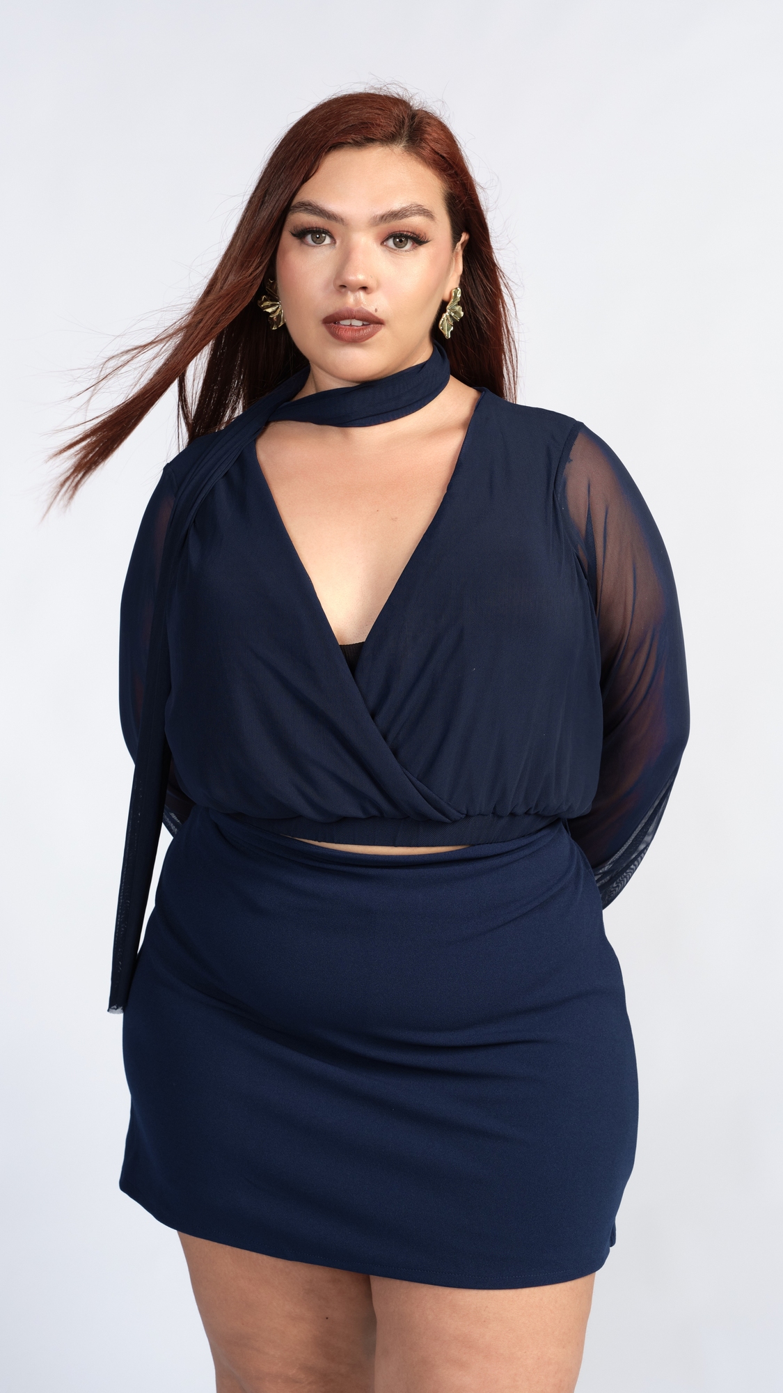 SHORT FALDA JULISSA AZUL NAVY - 2