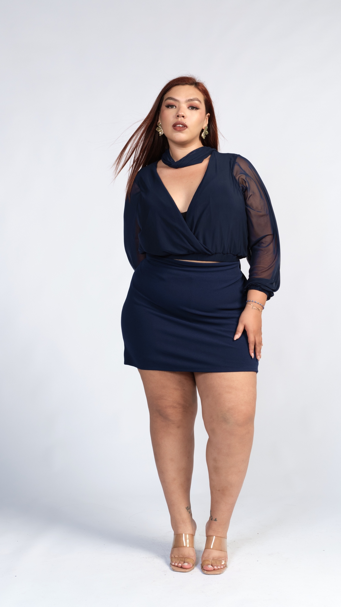 SHORT FALDA JULISSA AZUL NAVY - 3