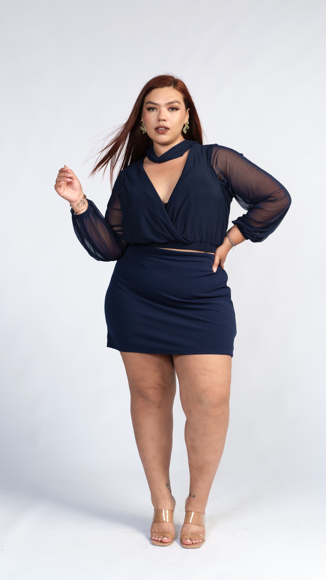 SHORT FALDA JULISSA AZUL NAVY - 4