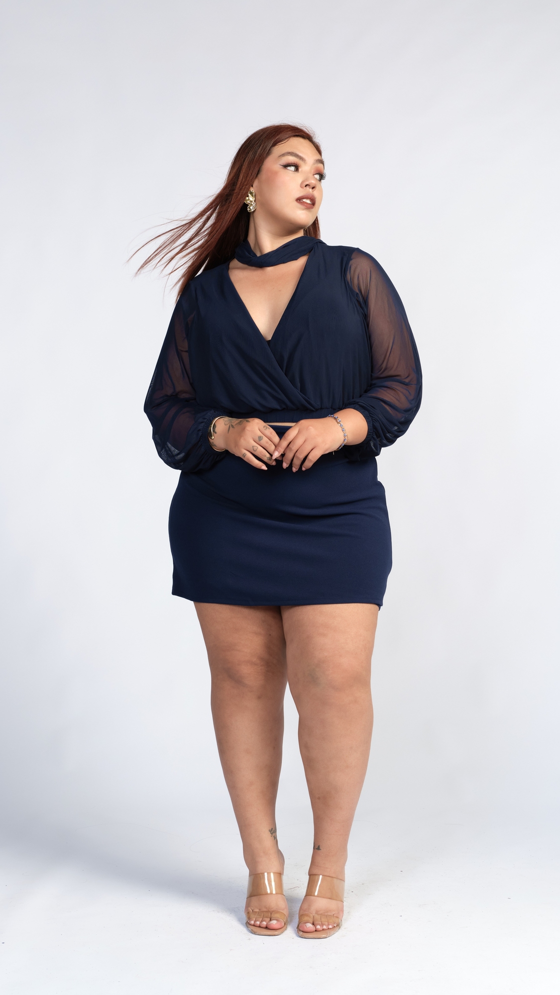 SHORT FALDA JULISSA AZUL NAVY - 5