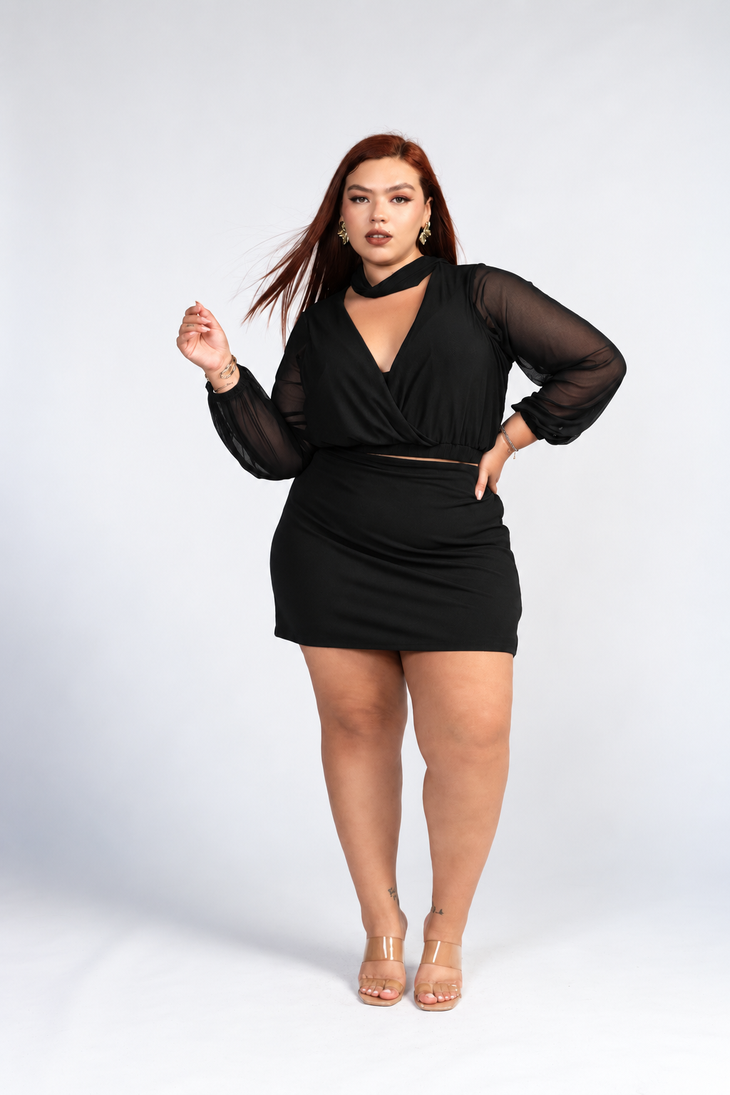 TOP VALERIA MESH CON CHAL NEGRO - 1