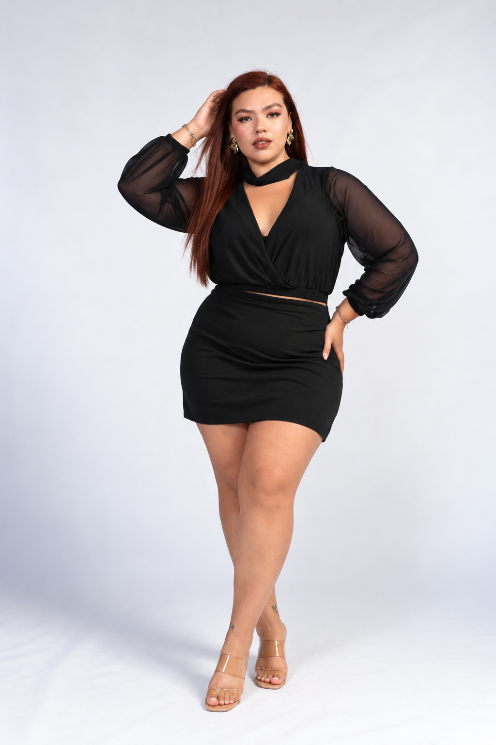 TOP VALERIA MESH CON CHAL NEGRO - 2