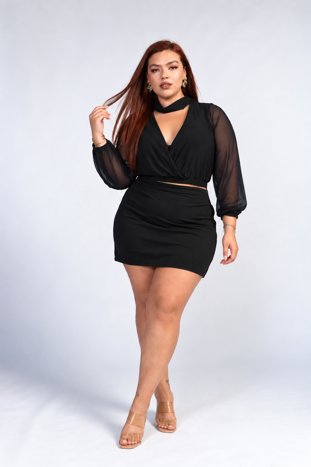 TOP VALERIA MESH CON CHAL NEGRO - 4