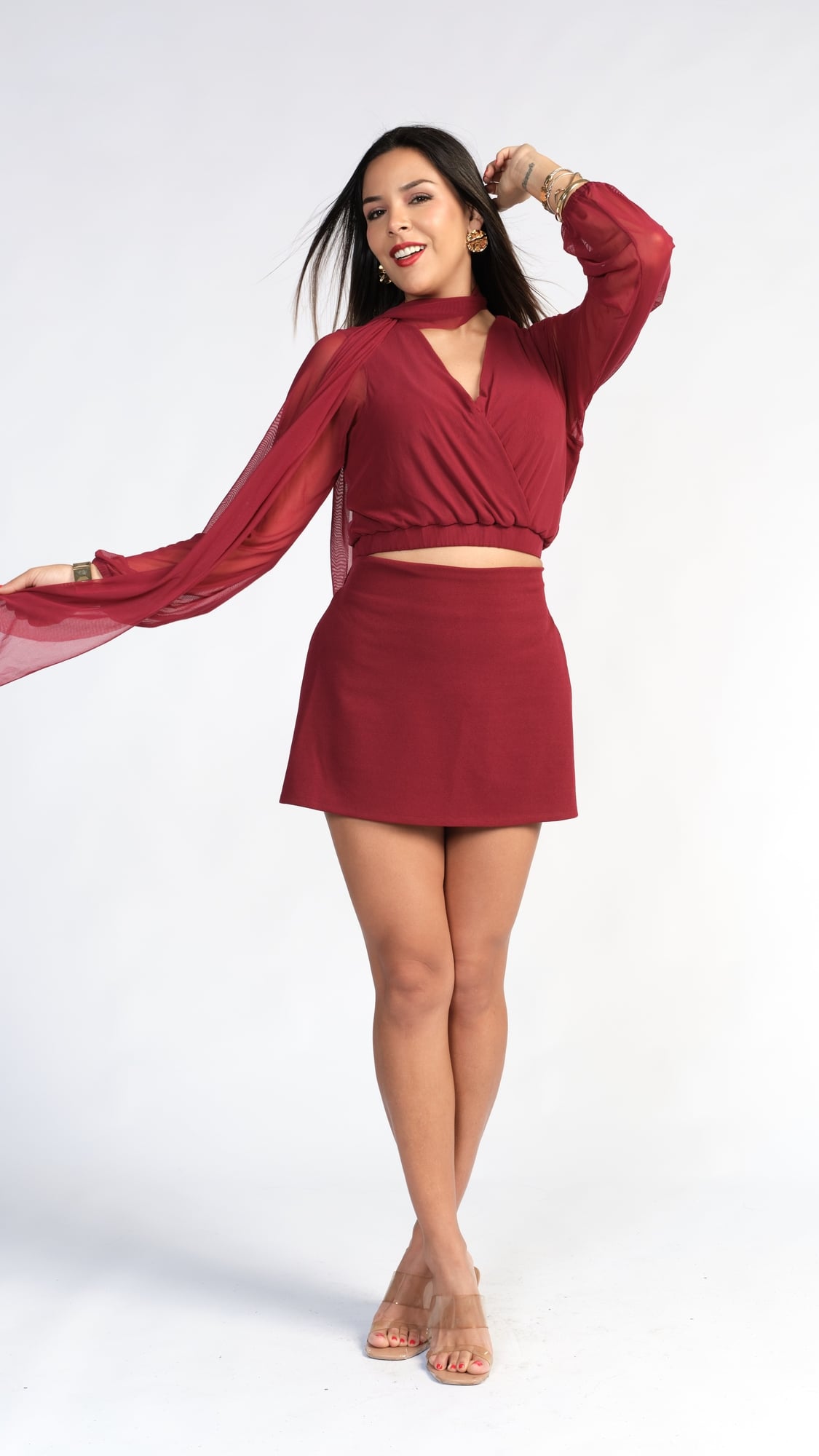 TOP VALERIA MESH VINO - 3
