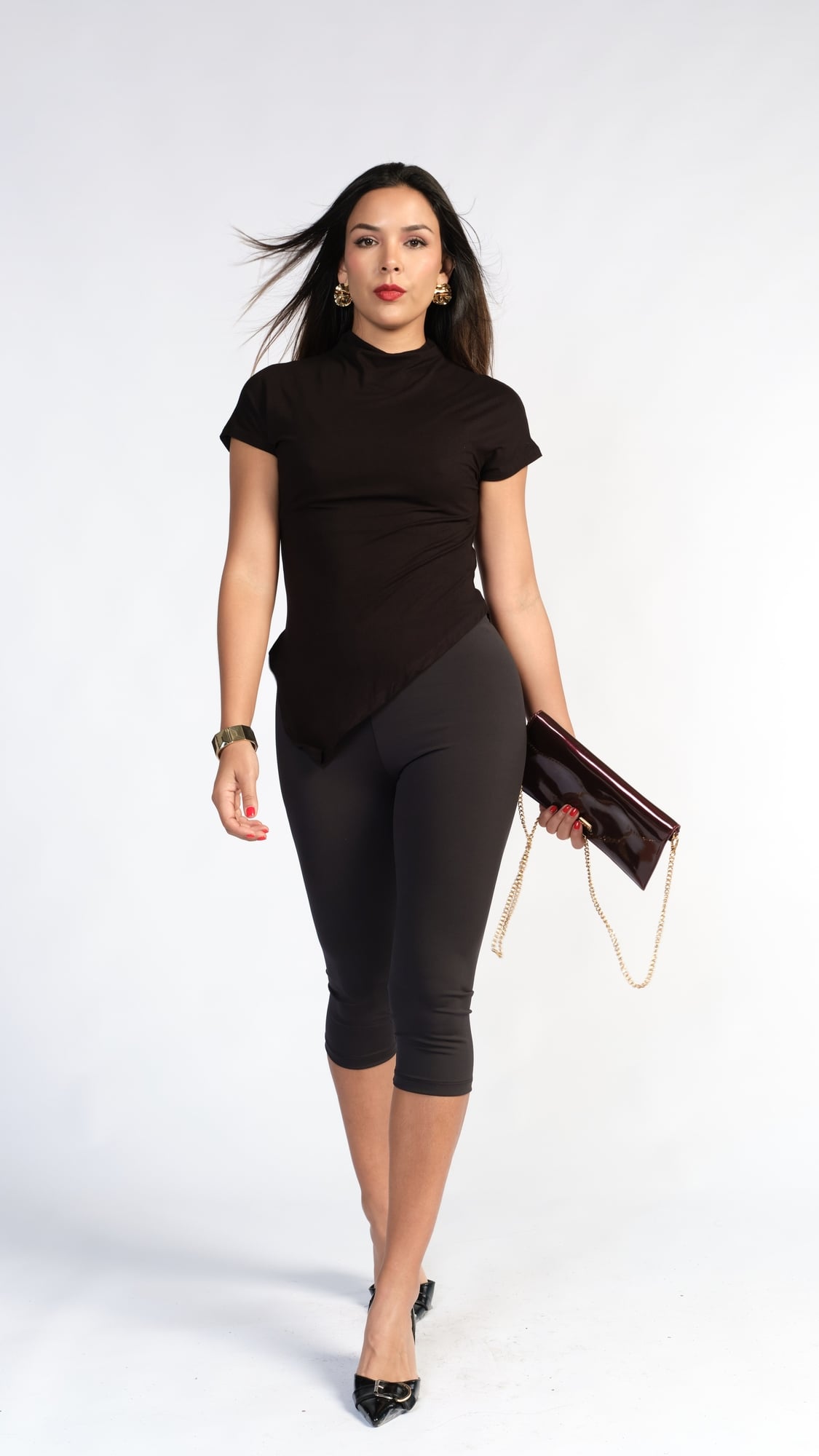 PANTALÓN CAPRI NEGRO - 1