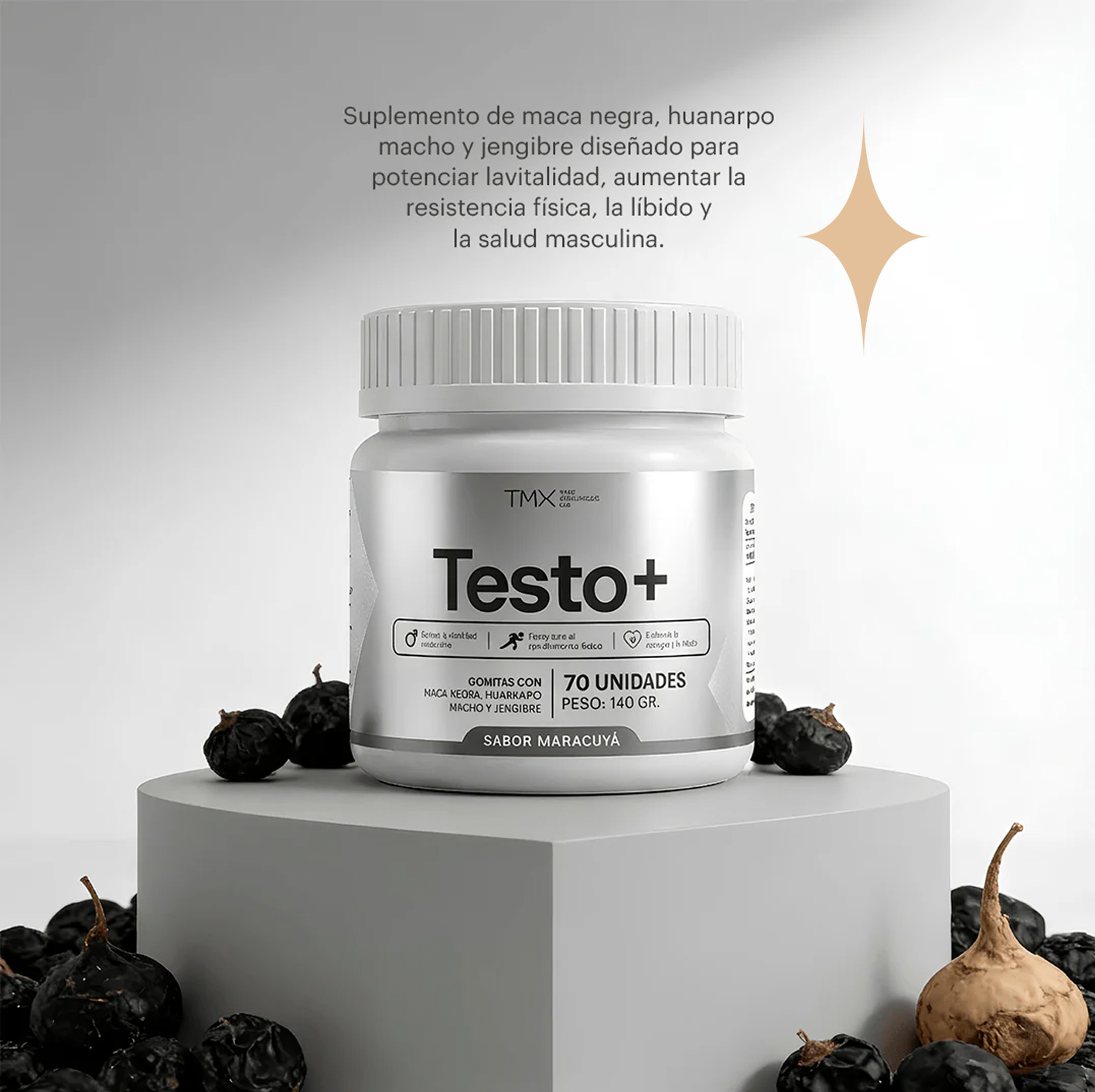 TESTO+ | GOMITAS DE MACA NEGRA, HUANARPO MACHO Y GENGIBRE - 2