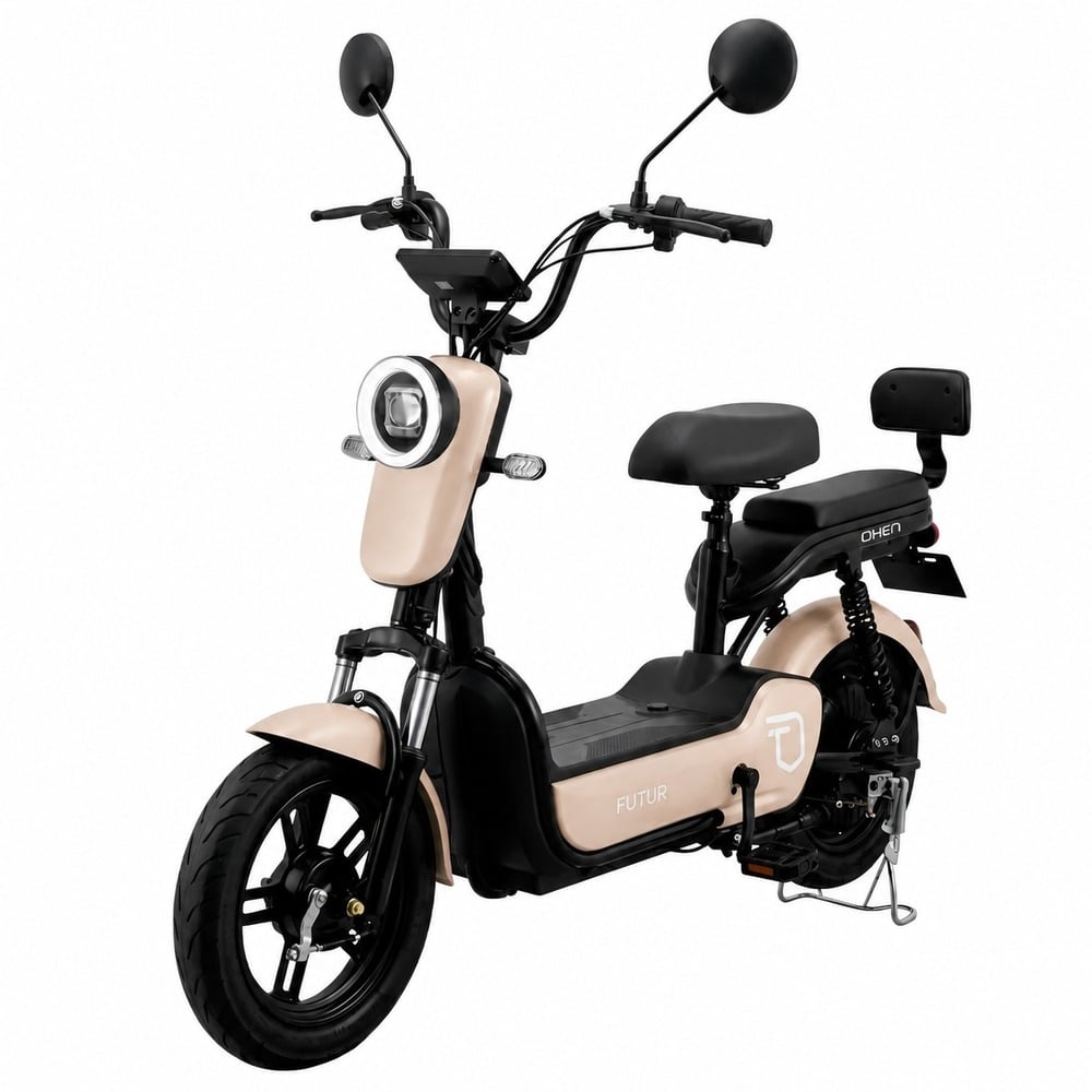 BICIMOTO ELÉCTRICA OXEN DE LITIO, 25KMH, 35KM, 350W GREIGE - BATERÍA EXTRAÍBLE - 2