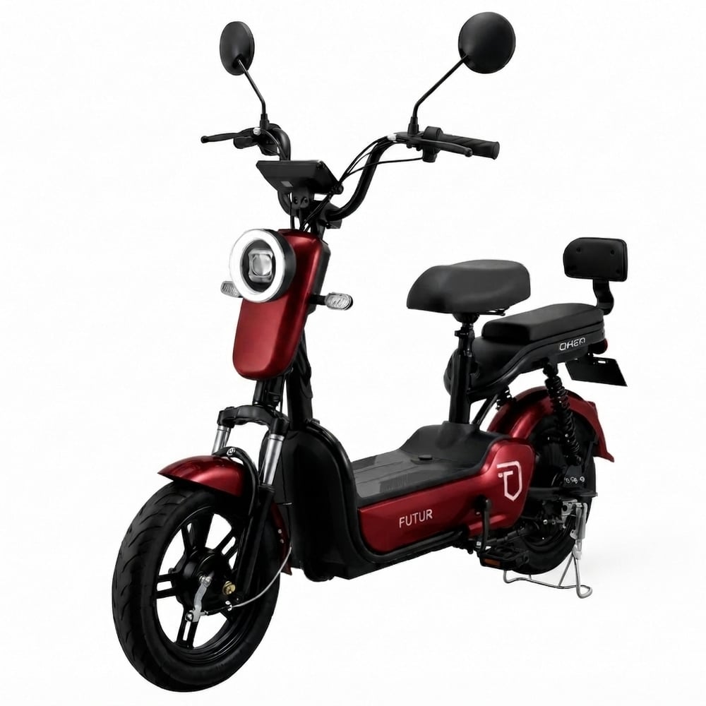 BICIMOTO ELÉCTRICA OXEN DE LITIO, 25KMH, 35KM, 350W ROJO JAM - BATERÍA EXTRAÍBLE - 2