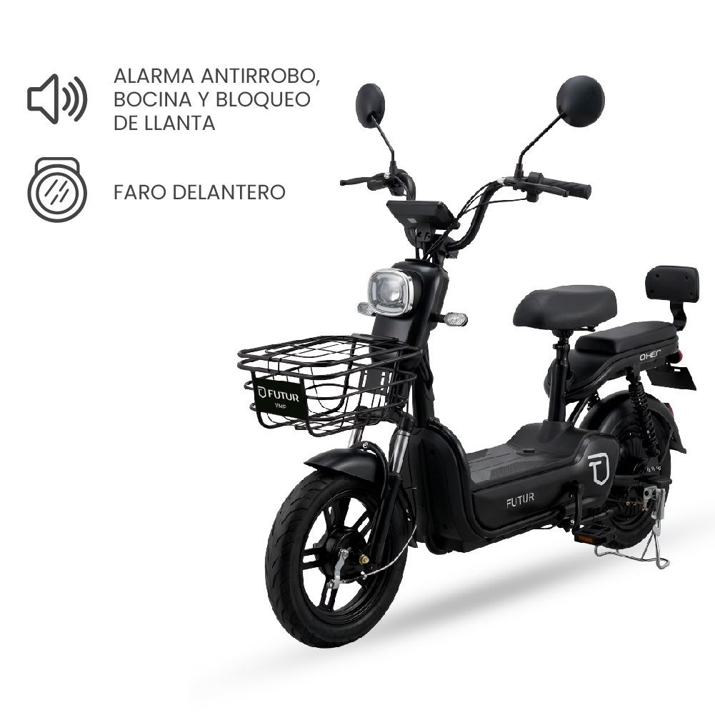 BICIMOTO ELÉCTRICA OXEN DE LITIO, 25KMH, 35KM, 350W ROSADO GOLDEN - BATERÍA EXTRAÍBLE - 8