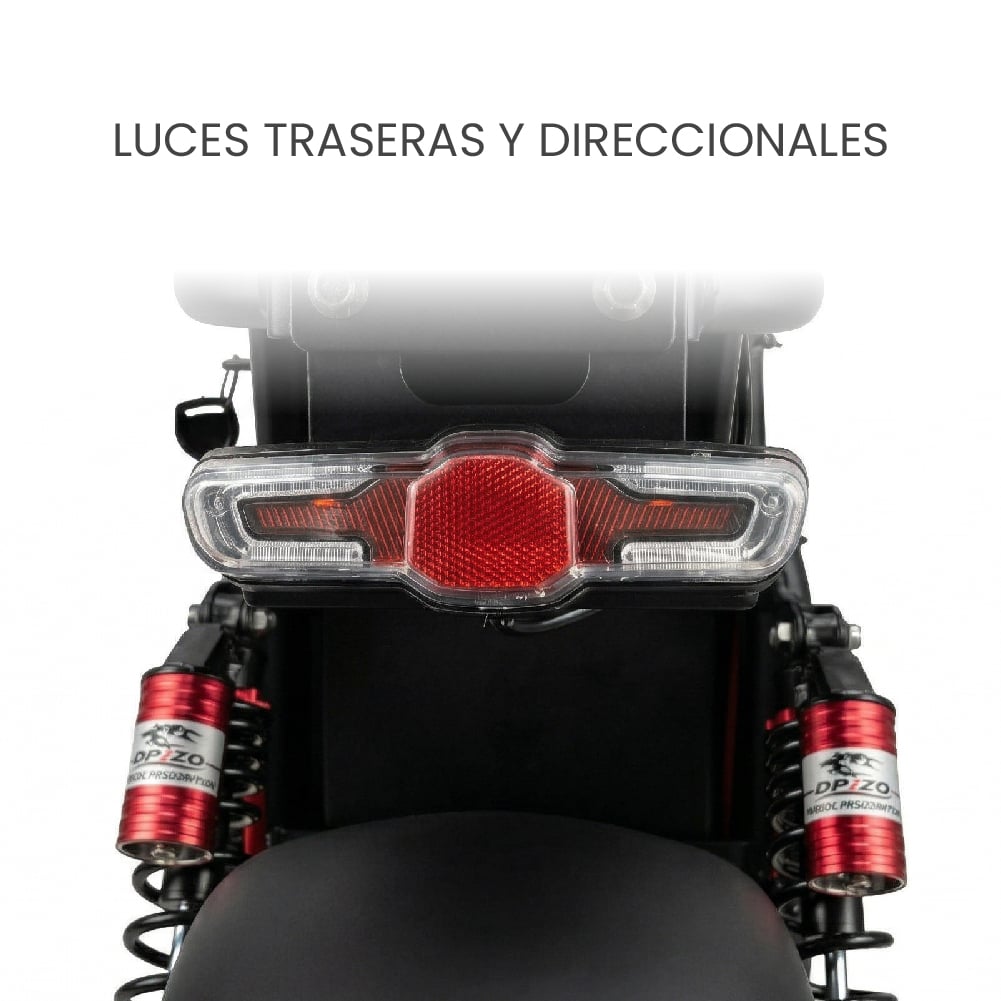 MOTO ELÉCTRICA REBEL DE LITIO, 50KMH, 45KM, 2000W NEGRO - BATERÍA EXTRAÍBLE - 4