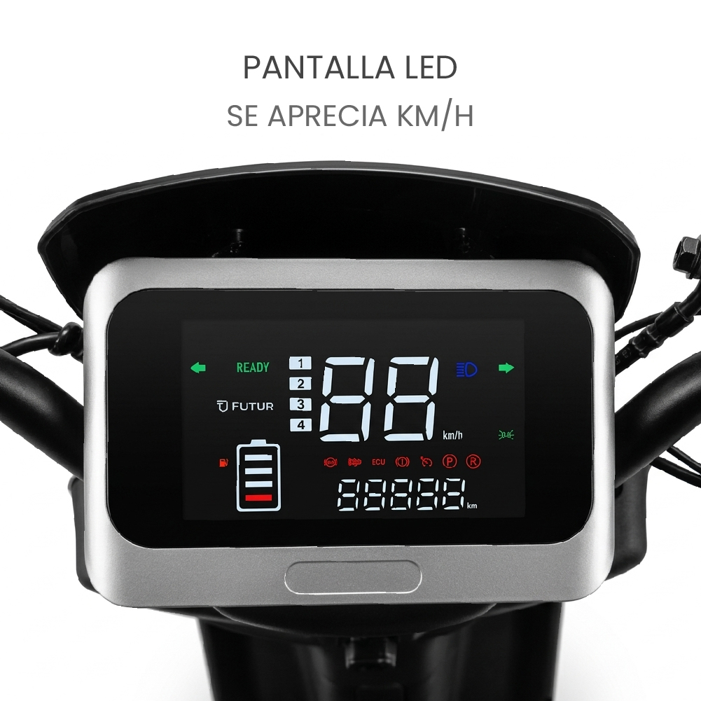 MOTO ELÉCTRICA TERA DE LITIO, 50KMH, 70KM, 800W GRIS - 7