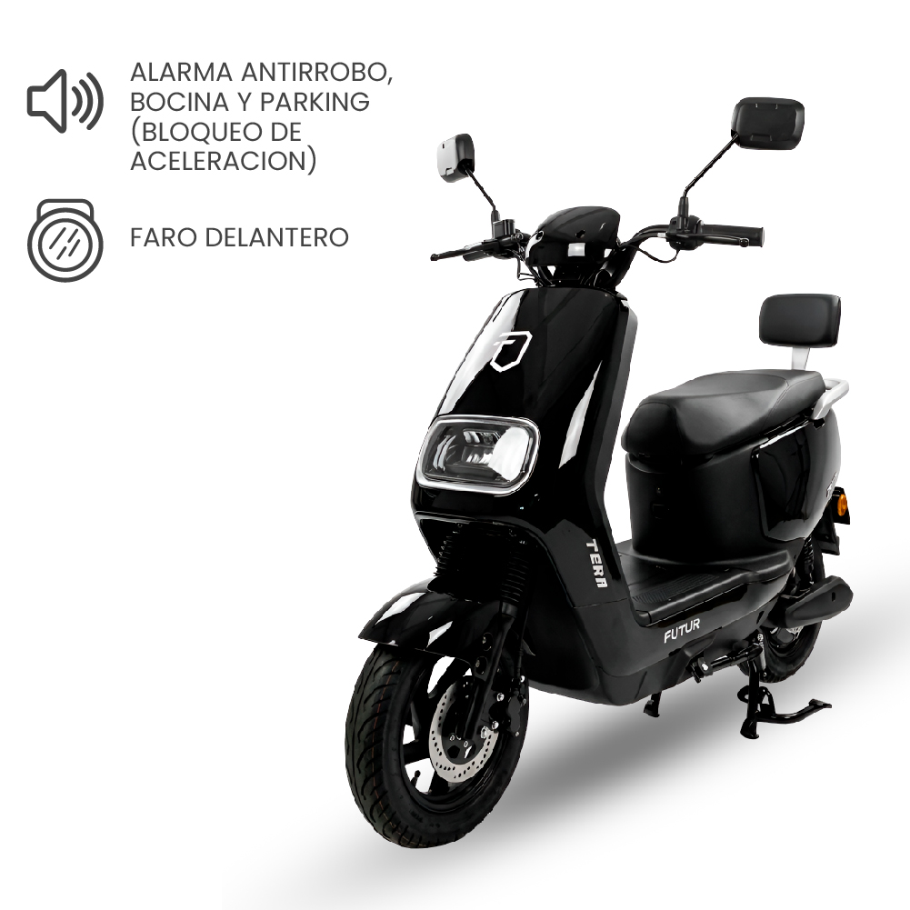 MOTO ELÉCTRICA TERA DE LITIO, 50KMH, 70KM, 800W GRIS - 8