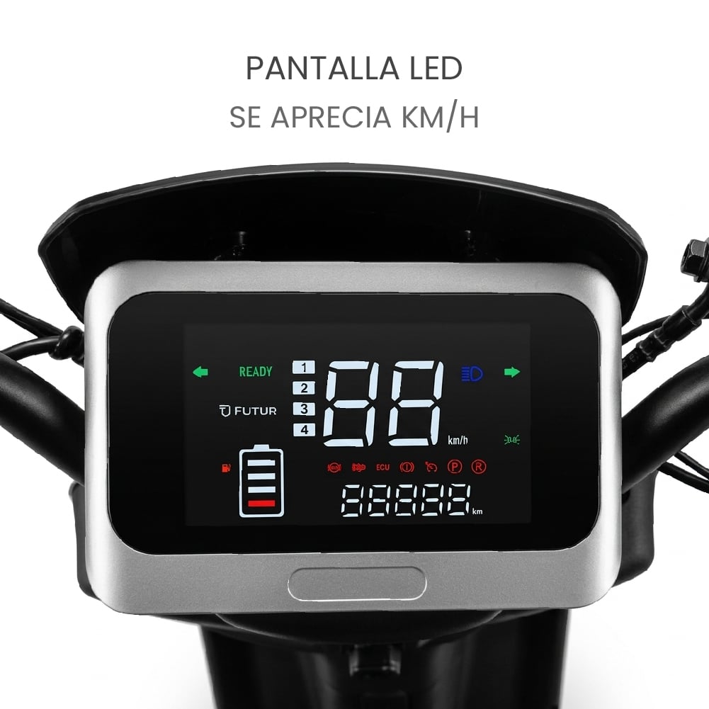 MOTO ELÉCTRICA TERA DE LITIO, 50KMH, 70KM, 800W NEGRO - 7