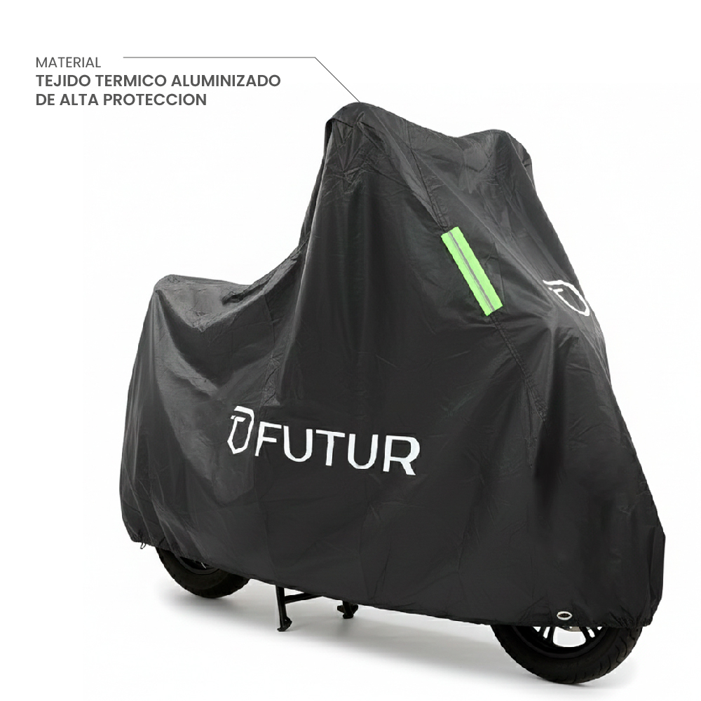 FORRO COBERTOR DE MOTO ELECTRICA L IMPERMEABLE NEGRO - 2