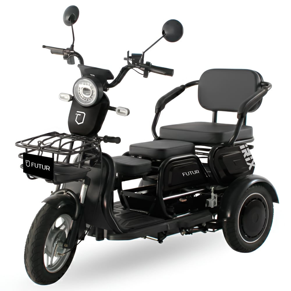 TRIMOTO ELECTRICA CONVERTIBLE FUTUR IRIX NEGRO MOTOR 600W - BATERÍA EXTRAÍBLE - 2