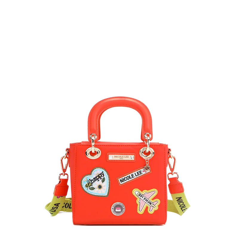 BOLSO DE MANO CON PARCHES DE COLORES (VERDE) - 1