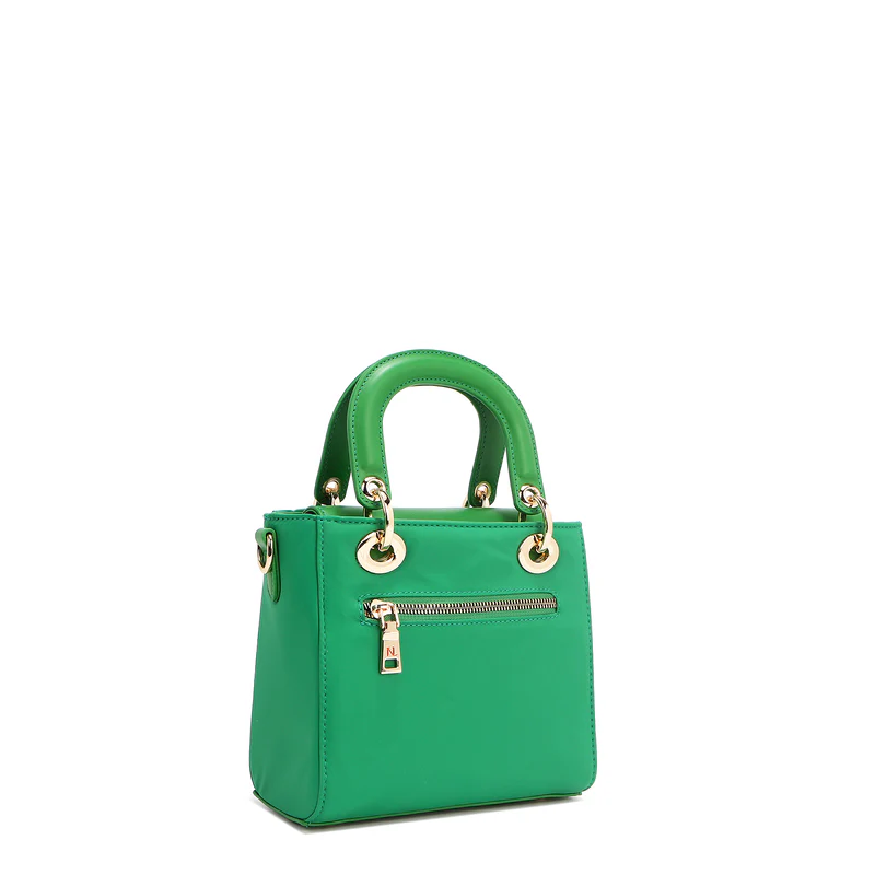 BOLSO DE MANO CON PARCHES DE COLORES (VERDE) - 3