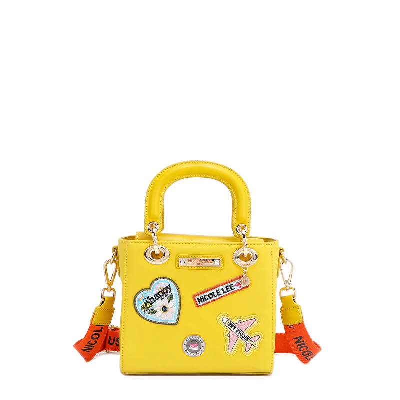 BOLSO DE MANO CON PARCHES DE COLORES (VERDE) - 1