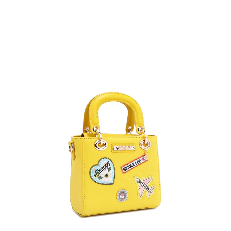 BOLSO DE MANO CON PARCHES DE COLORES (VERDE) - 2