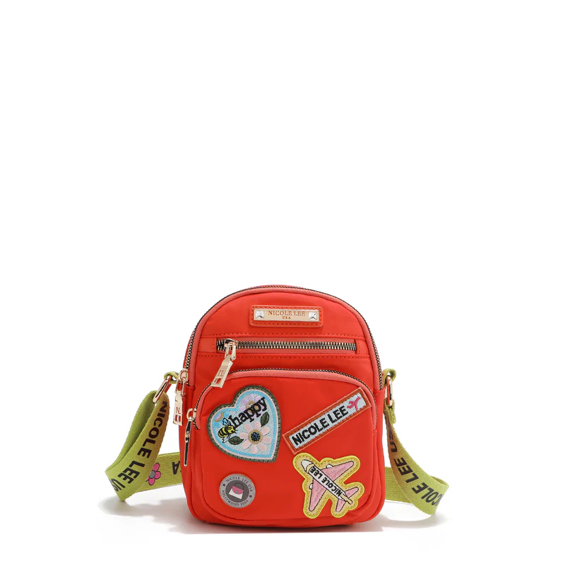 BOLSO CRUZADO CON PARCHES DE COLORES (ANARANJADO) - 1