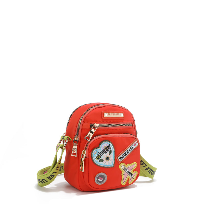 BOLSO CRUZADO CON PARCHES DE COLORES (ANARANJADO) - 2