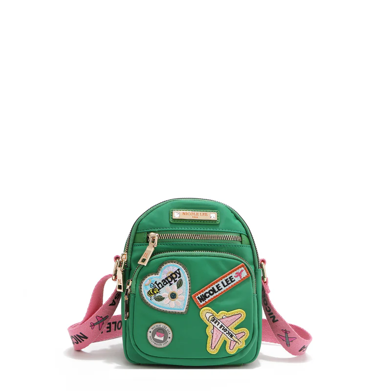 BOLSO CRUZADO CON PARCHES DE COLORES (VERDE) - 1