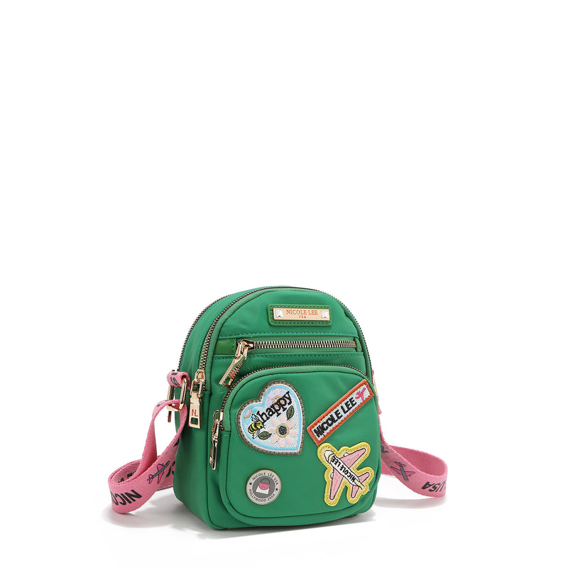 BOLSO CRUZADO CON PARCHES DE COLORES (VERDE) - 2
