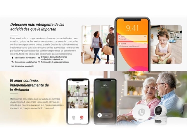 CÁMARA DE SEGURIDAD INTELIGENTE PARA INTERIORES H7C DUAL 8MP 4MP-4MP - 4