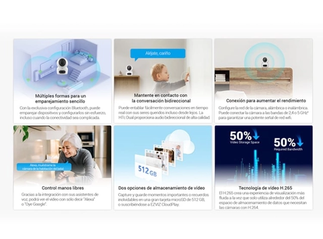 CÁMARA DE SEGURIDAD INTELIGENTE PARA INTERIORES H7C DUAL 8MP 4MP-4MP - 5