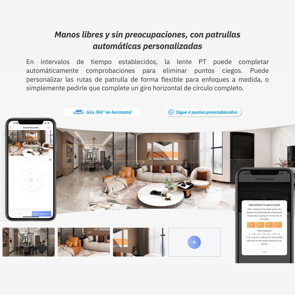 CÁMARA DE SEGURIDAD INTELIGENTE PARA INTERIORES H7C DUAL 8MP 4MP-4MP - 6