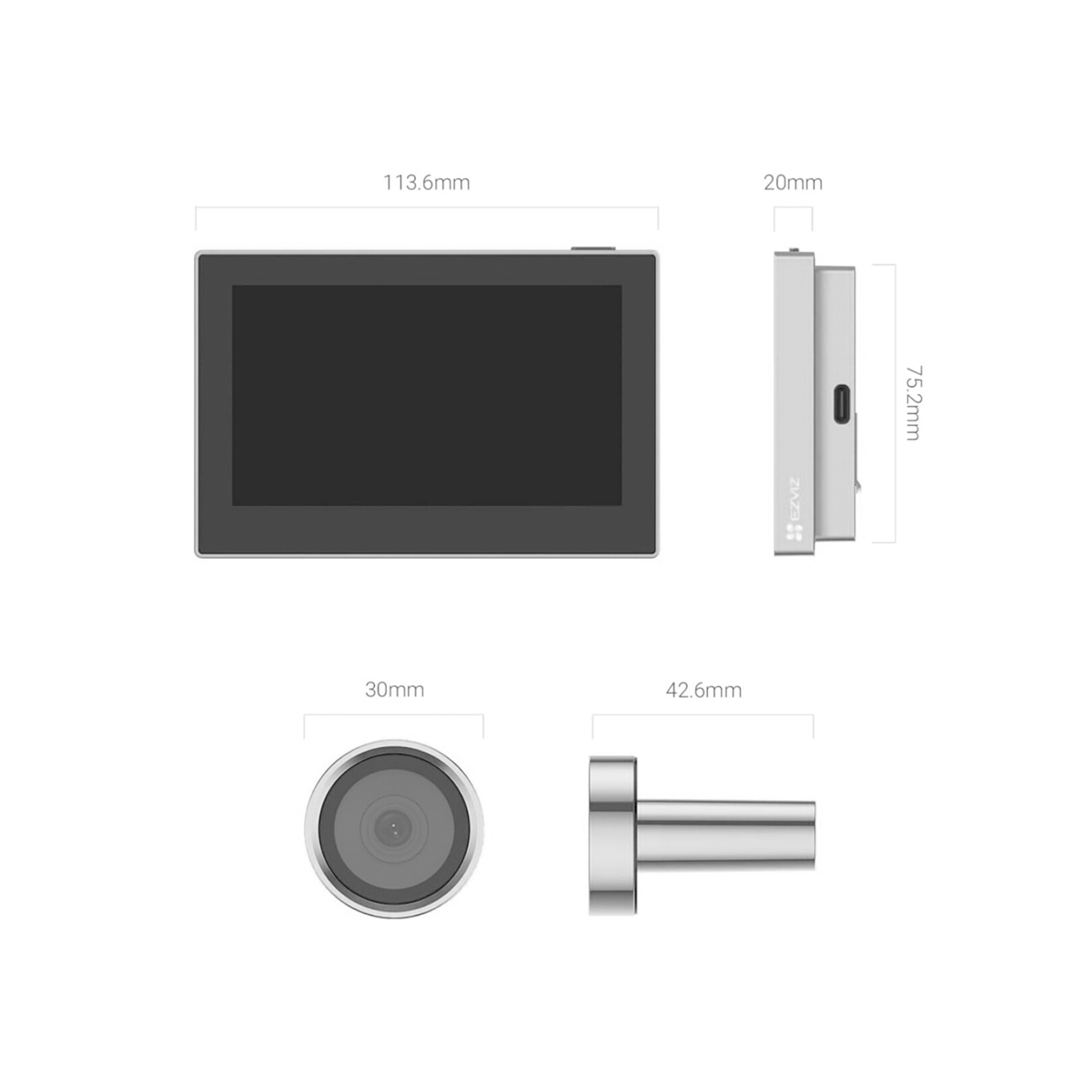 VISOR DE PUERTA INTELIGENTE EZVIZ HP2 1080P CON PANTALLA Y WIFI - 3