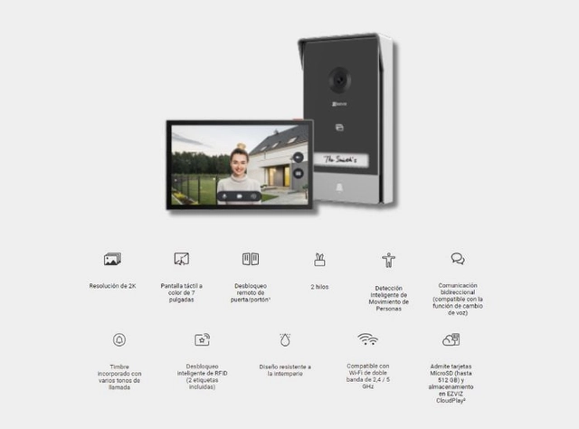 VIDEO PORTERO INTELIGENTE EZVIZ HP7 2K CON PANTALLA TÁCTIL 7 PULGADAS - 6