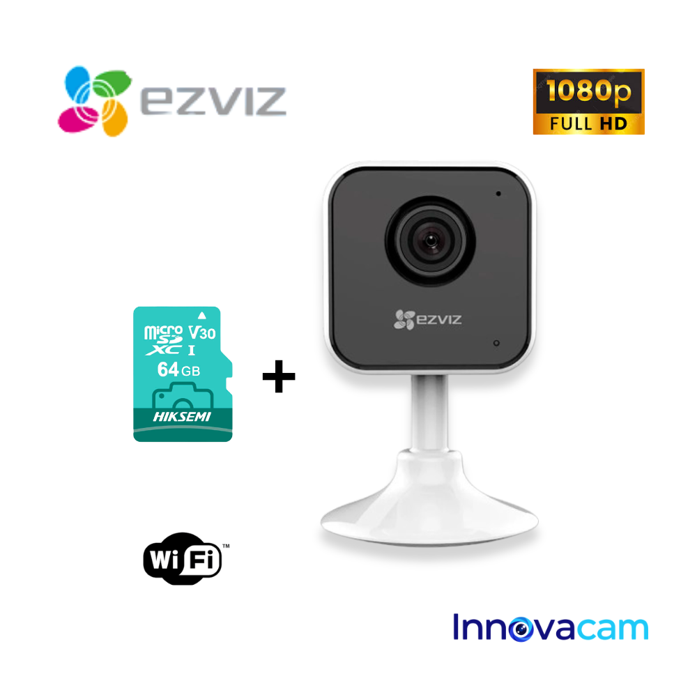 CÁMARA DE SEGURIDAD WI-FI EZVIZ H1C FULL HD 1080P + MEMORIA 64GB HIKVISION - 1